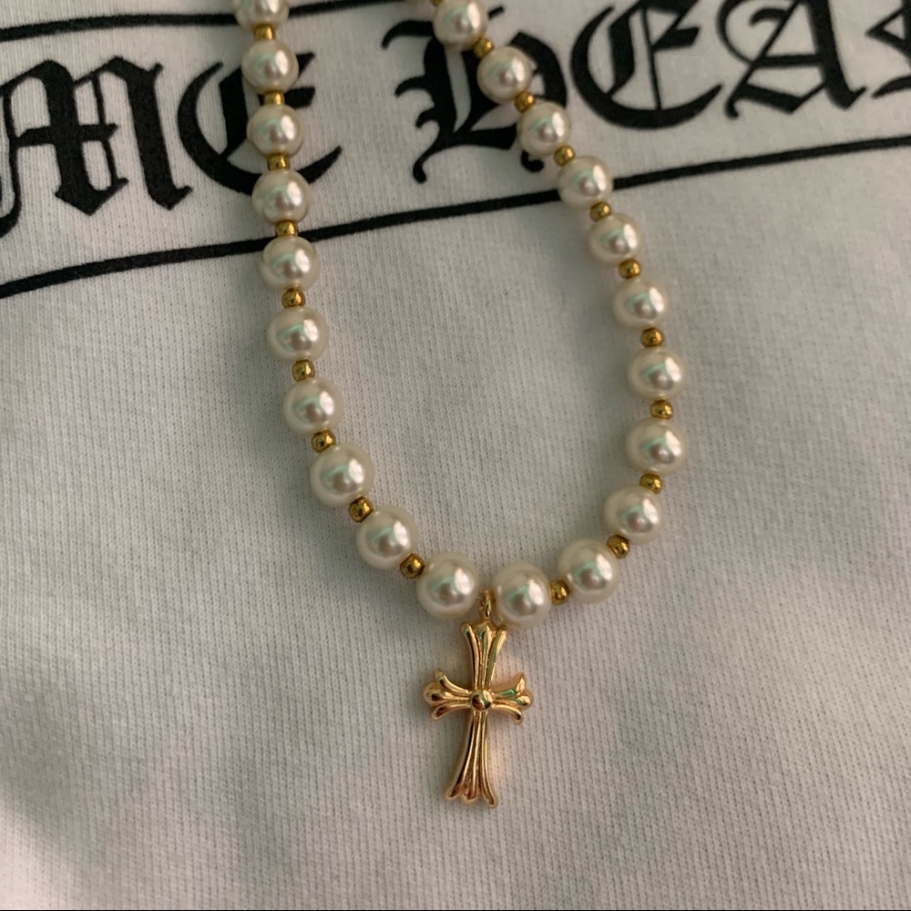 Chrome hearts initiation pearls necklace